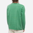 Velva Sheen Men's Long Sleeve Pigment Dyed Pocket T-Shirt in Basil