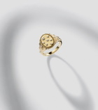 Yvonne Léon Plumetis 9kt gold ring with diamonds