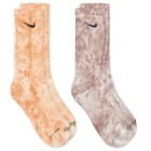 Nike Tie-Dye Sock - 2 Pack in Multi
