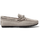 Tod's - City Gommino Suede Driving Shoes - Gray