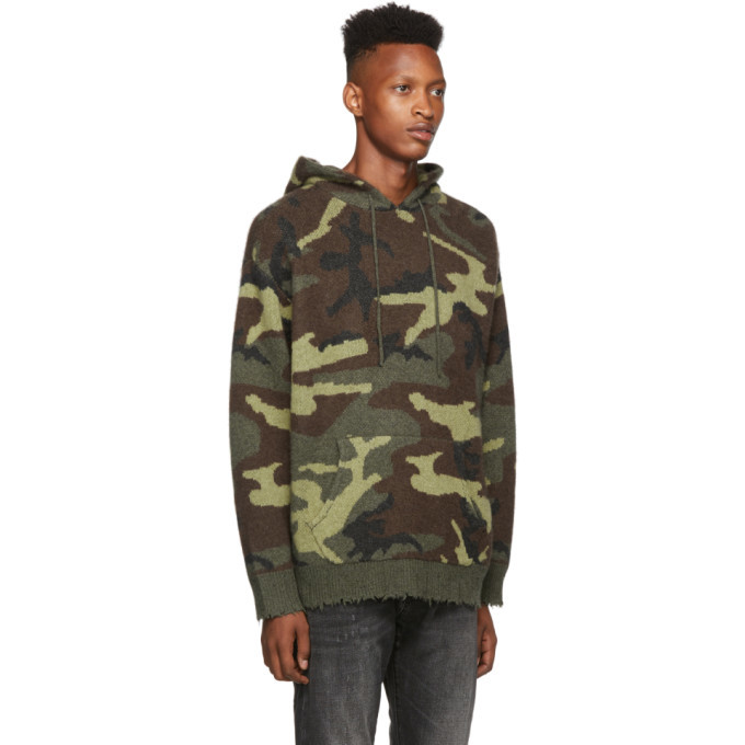 Camo cashmere hoodie clearance sweater r13