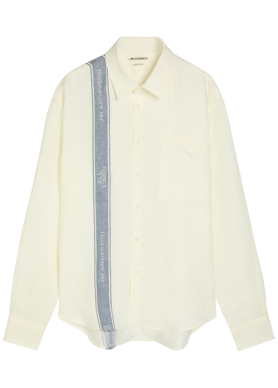 JW Anderson Logo Linen Shirt Off White