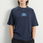 Umbro Men's Iconic Boxy T-Shirt in Dark Navy/Vista Blue