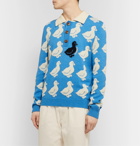 Gucci - Wool and Alpaca-Blend Jacquard Polo Shirt - Blue