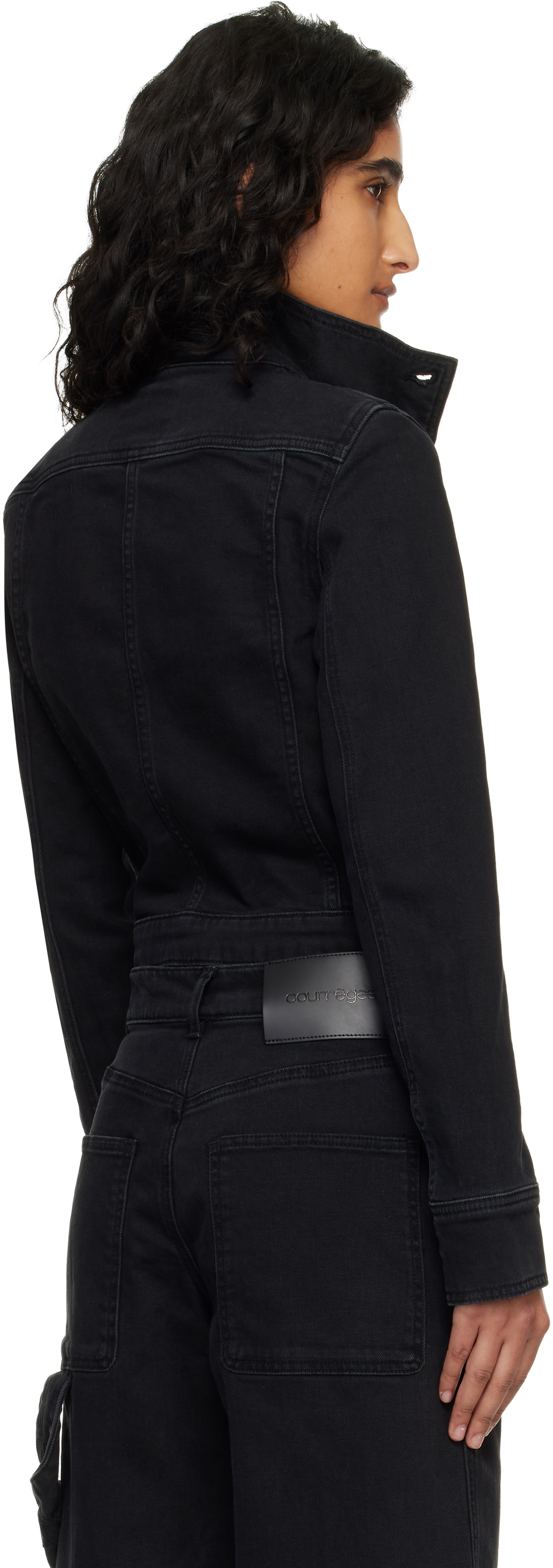 Courrèges Black Reedition Denim Jacket