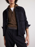 TOM FORD - Piped Silk and Cotton-Blend Piqué Polo Shirt - Brown
