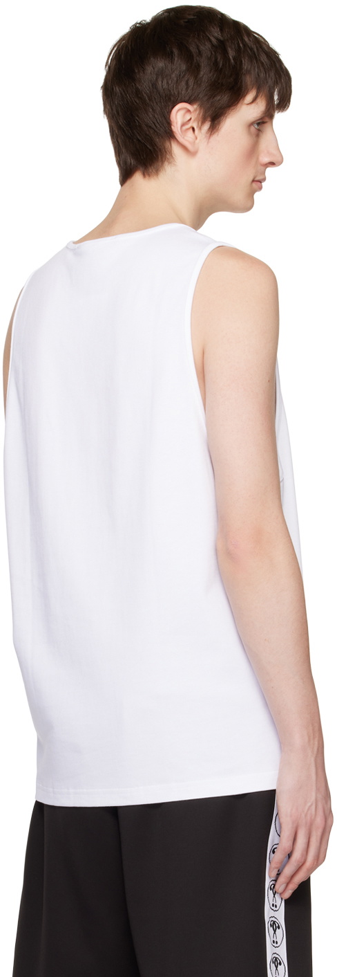 Moschino White Double Smiley Tank Top