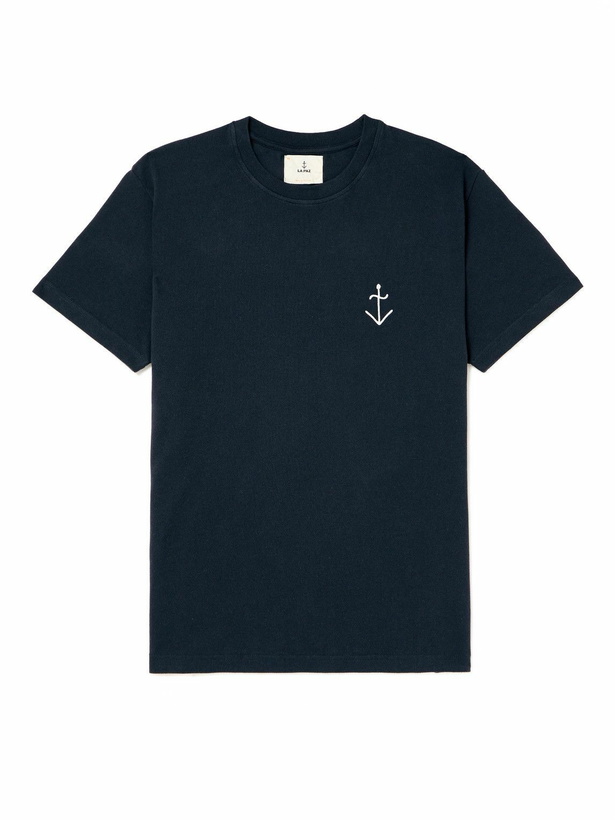 Photo: La Paz - Slim-Fit Logo-Emboidered Cotton-Piqué T-Shirt - Blue