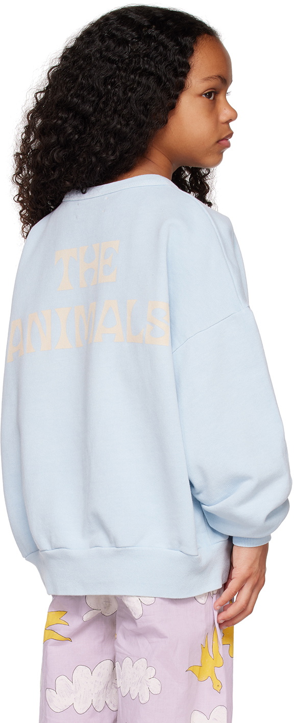 The Animals Observatory Kids Blue Bear Oversized Sweatshirt