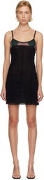 Fruity Booty Black Double Layer Minidress