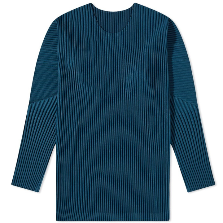 Photo: Homme Plissé Issey Miyake Men's Long Sleeve Pleat T-Shirt in Steel Blue