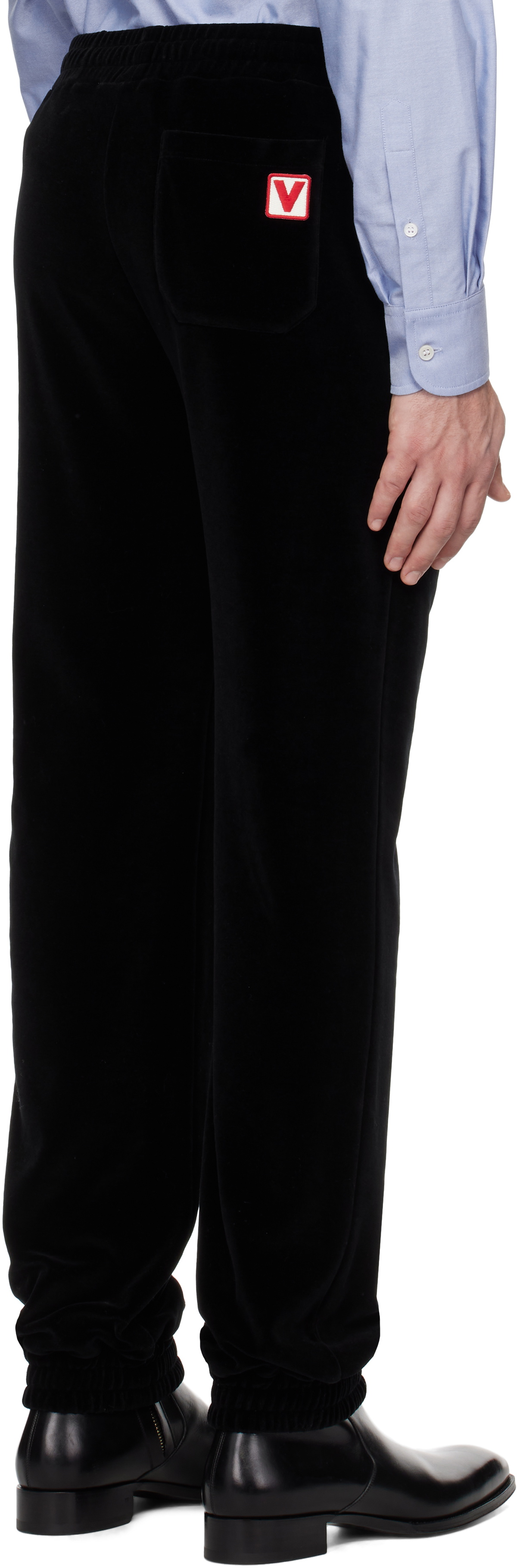 Valentino Black 'Chez Valentino' Patch Sweatpants