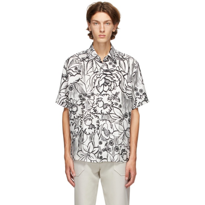 Photo: Fendi White Joshua Vides Edition Silk Short Sleeve Shirt