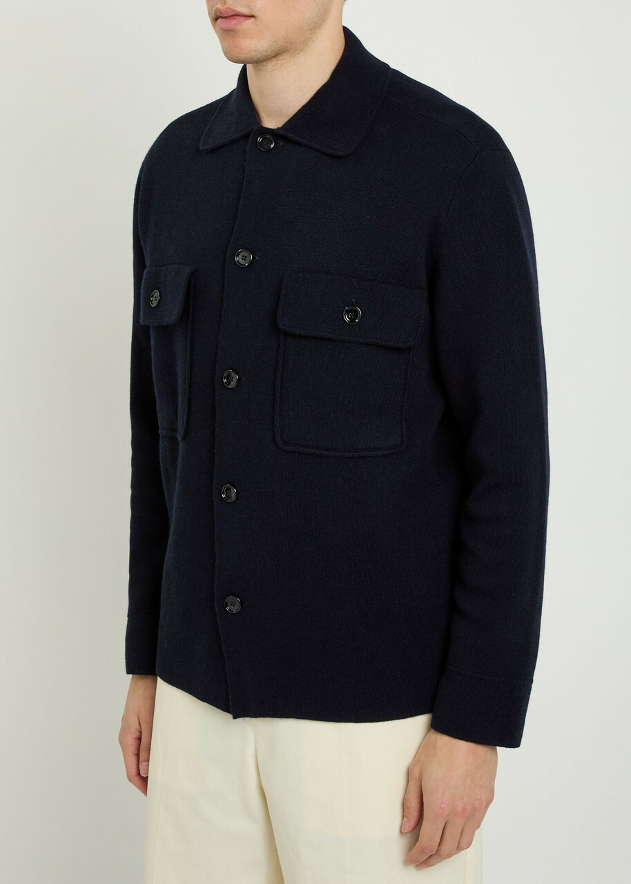 Allude Wool and Cashmere-blend Overshirt Black