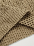 BEAMS PLUS - Cable-Knit Cotton and Hemp-Blend Sweater - Brown - S