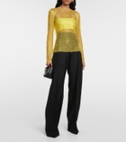 Giuseppe di Morabito Crystal-embellished mesh top