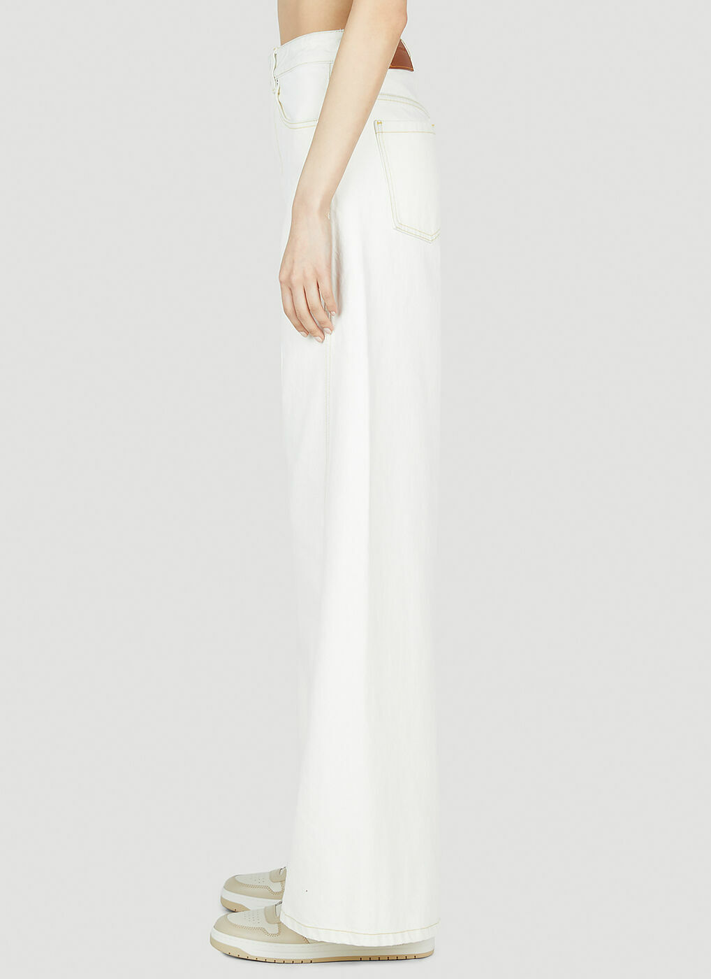 【MONCLER】 ワイドレッグパンツ ホワイト 【 x Alicia Keys】 Moncler x Alicia Keys - Wide Leg Pants in White