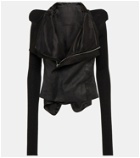 Rick Owens - Wool and leather biker jacket