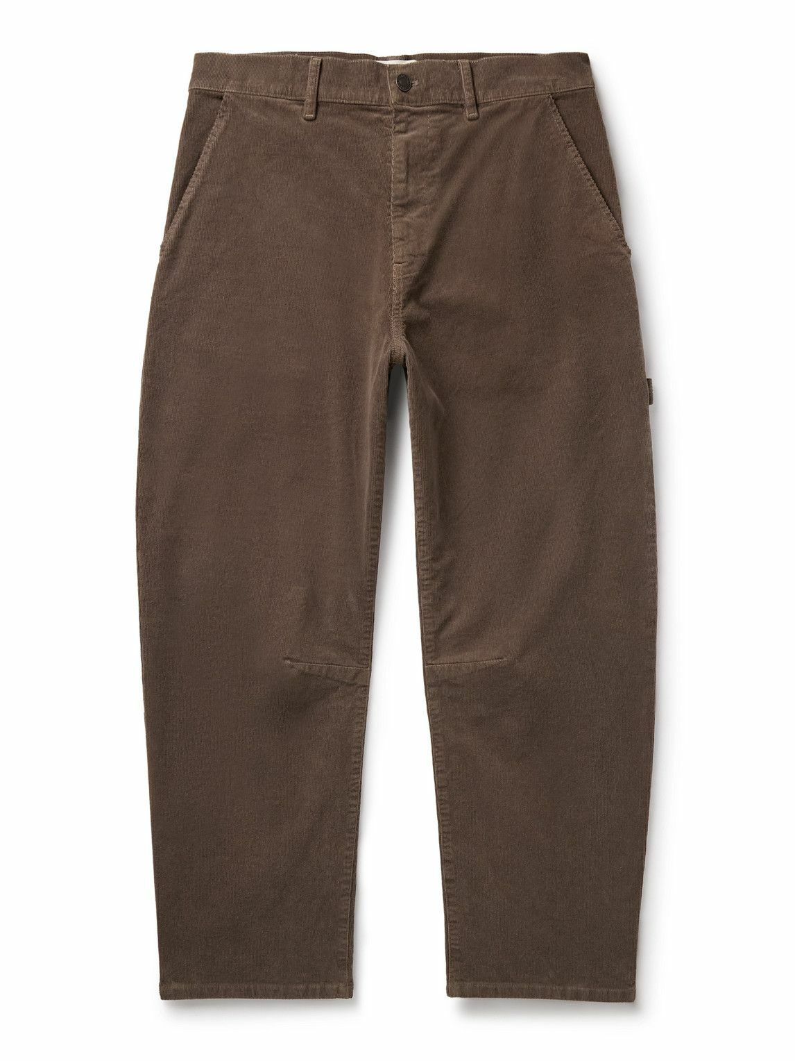 Nili Lotan - Carpenter Cropped Straight-Leg Cotton-Blend Corduroy Trousers - Brown