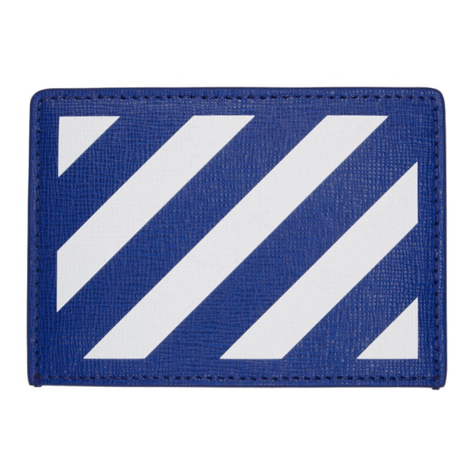 Photo: Off-White Blue and White Diag Card Holder