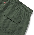 Solid & Striped - The Classic Mid-Length Seersucker Swim Shorts - Green