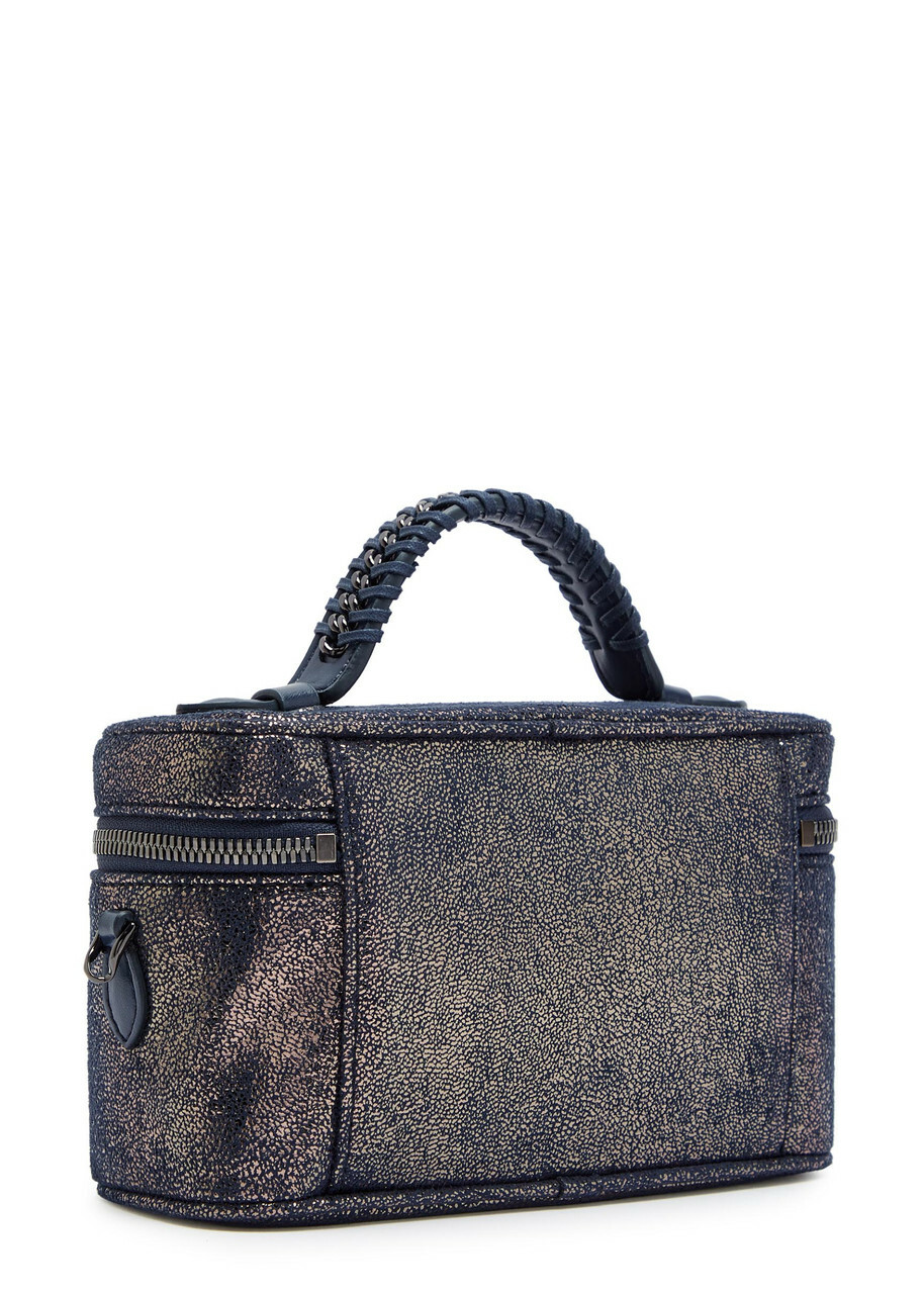 Stella Mccartney Falabella Metallic Faux Suede Vanity Case - Navy - One Size