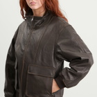 DUNST Women's Leather Jacket in Dark Brown