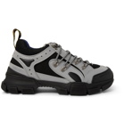 Gucci - Flashtrek Reflective Rubber, Leather and Mesh Sneakers - Men - Silver