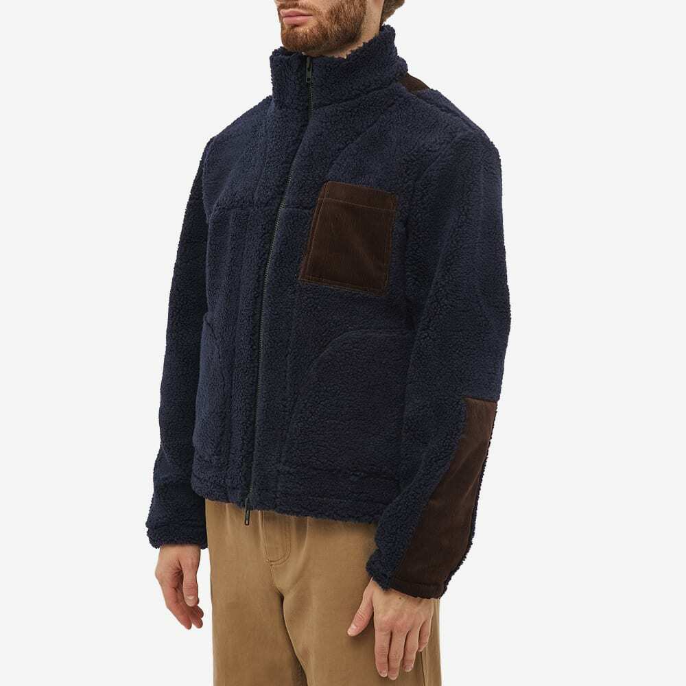 Oliver Spencer Men's Bembridge Pile Fleece Jacket in Navy Oliver Spencer