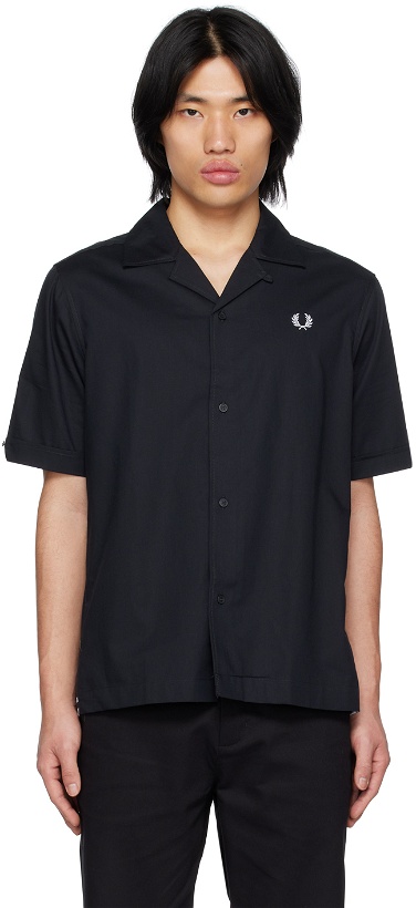 Photo: Fred Perry Black Embroidered Shirt