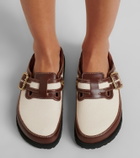 Birkenstock 1774 Boston leather-trimmed woven clogs