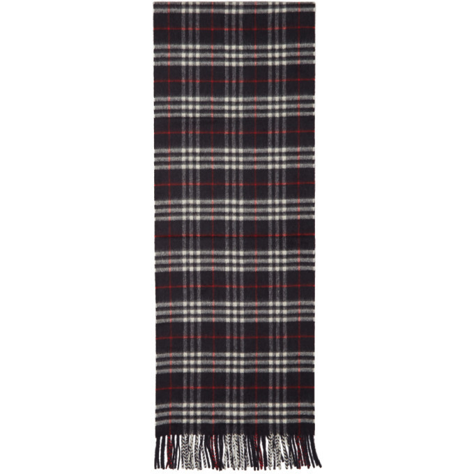 Photo: Burberry Navy Cashmere Vintage Icon Scarf