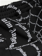 Palm Angels - Straight-Leg Logo-Print Striped Jersey Sweatpants - Black