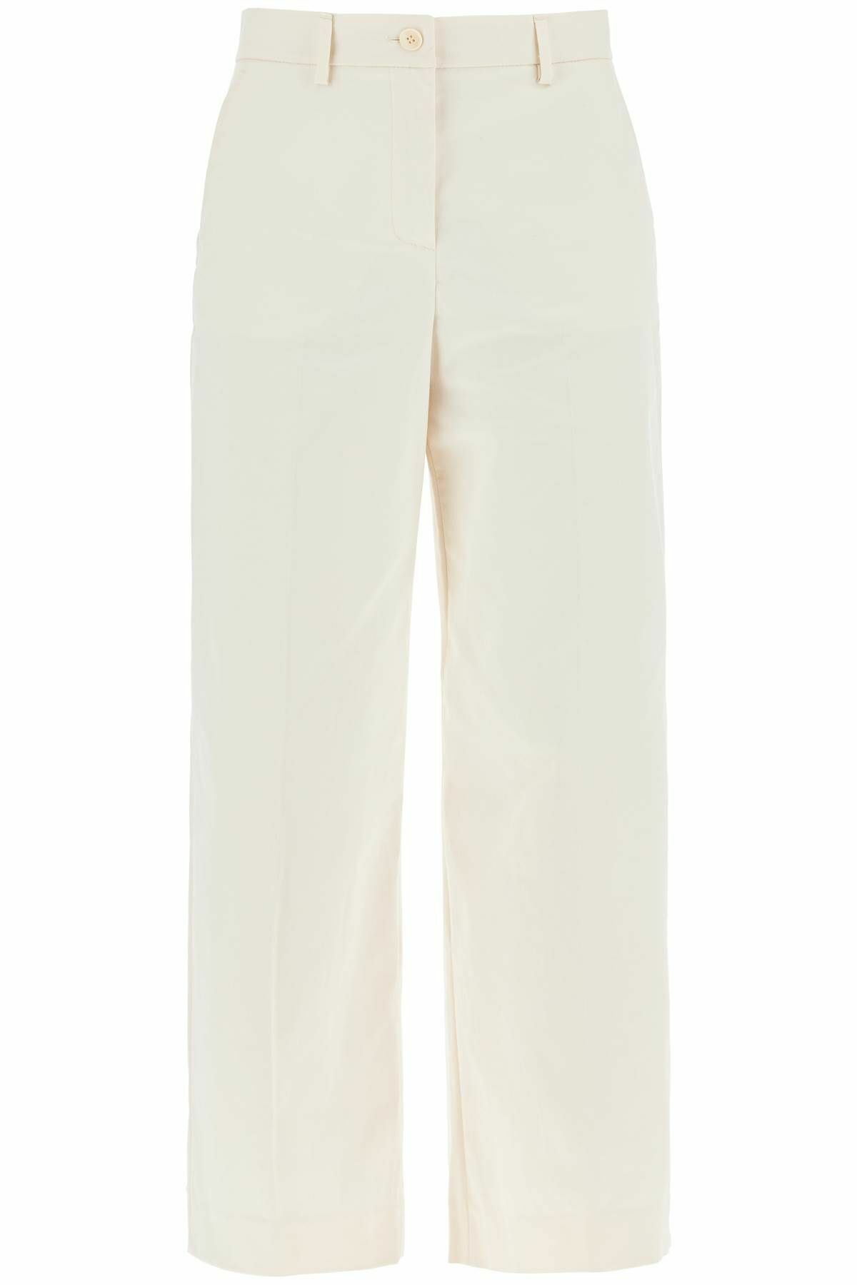 WEEKEND MAX MARA stretch cotton cropped pants White Weekend Max Mara