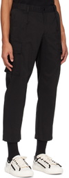 Solid Homme Black Pleated Cargo Pants