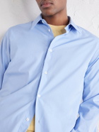 AMI PARIS - Tailor Logo-Embroidered Cotton-Poplin Shirt - Blue
