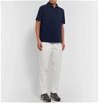Isaia - Slim-Fit Garment-Dyed Cotton-Piqué Polo Shirt - Blue