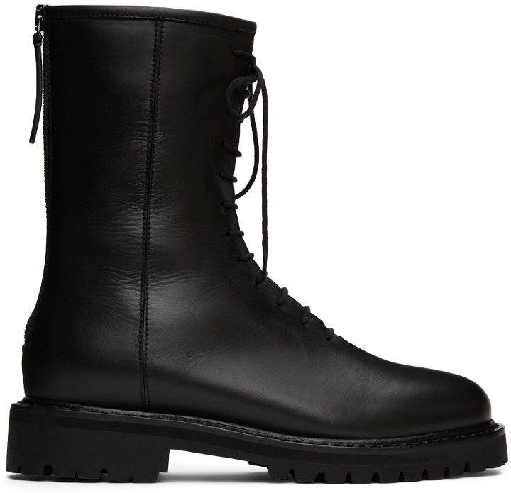 Photo: Legres Black Leather Combat Boots
