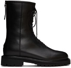 Legres Black Leather Combat Boots