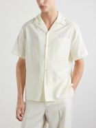 Versace - Striped Cotton and Silk-Blend Jacquard Shirt - White