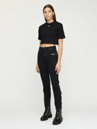 OFF-WHITE Cropped Logo Printed Cotton T-shirt