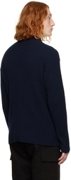 Giorgio Armani Navy Rubber Patch Sweater