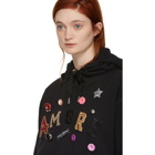 Dolce and Gabbana Black Amore Sequin and Jewel Hoodie
