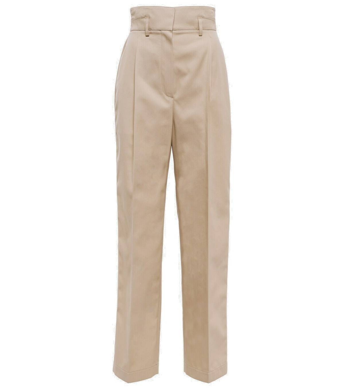 Alaïa High-rise cotton-blend straight pants ALAÏA