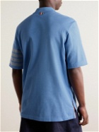 Thom Browne - Striped Cotton-Piqué Polo Shirt - Blue