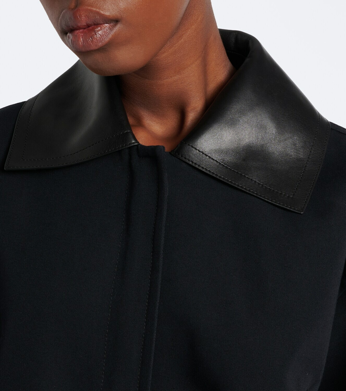 Givenchy Leather-trimmed cotton and wool jacket