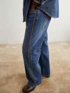 MANAAKI - Tukutuku Straight-Leg Embroidered Organic Jeans - Blue