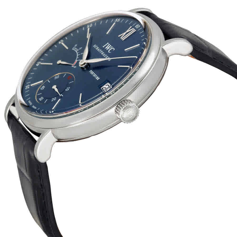 IWC Portofino Blue Dial Hand Wound Eight Days Mens Watch IW510106