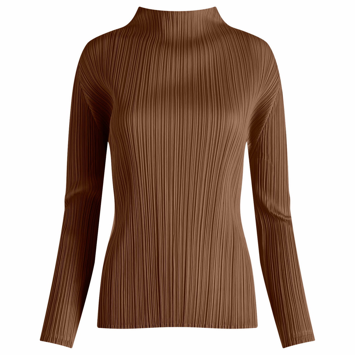 PLEATS PLEASE 半袖トップス ブラック×ブラウン 4 Pleats Please Issey Miyake Women's Top in 44-Brown Pleats