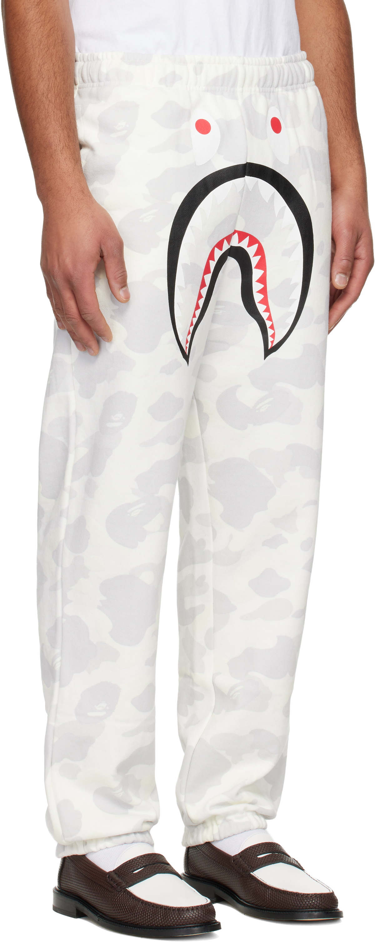 BAPE White City Camo Shark Relaxed Fit Sweatpants